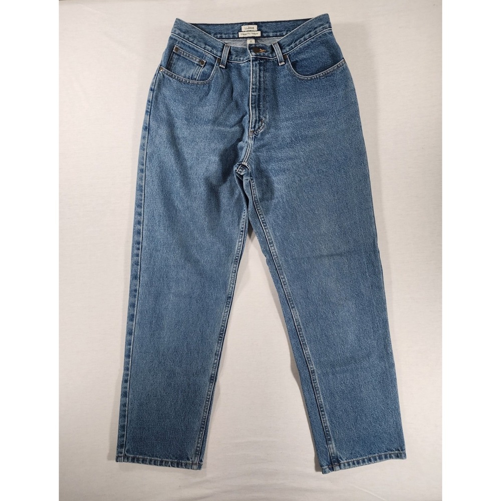 LL Bean Original Fit Relaxed Jeans‎ Women 10 Reg Blue Cotton Denim High Rise Mom